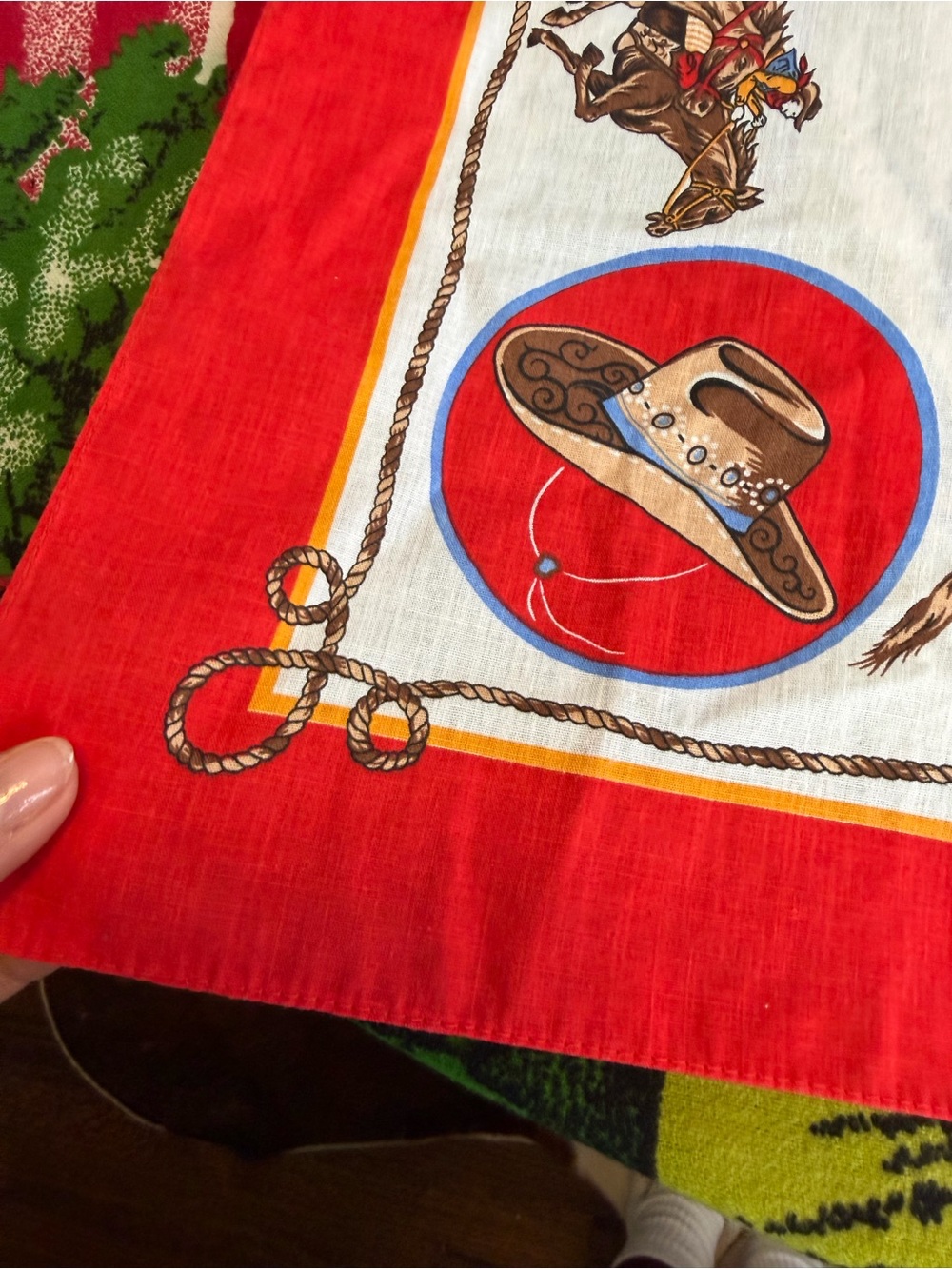 Vintage Western Bandanna Made in the USA Rodeo Print - Picture 8 of 8